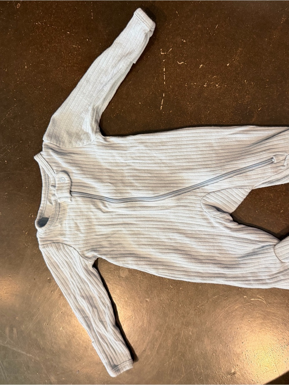 Soft Ribbed Blue Baby One-Piece Romper